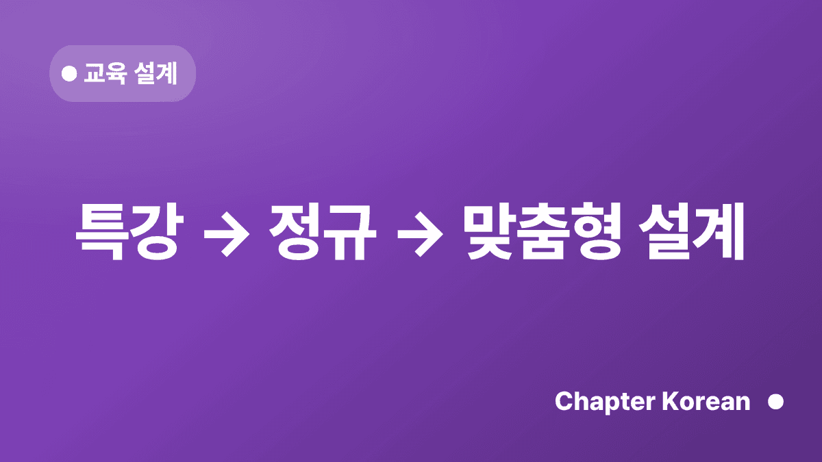 특강 → 정규 → 맞춤형 설계 — 챕터코리안 블로그 썸네일